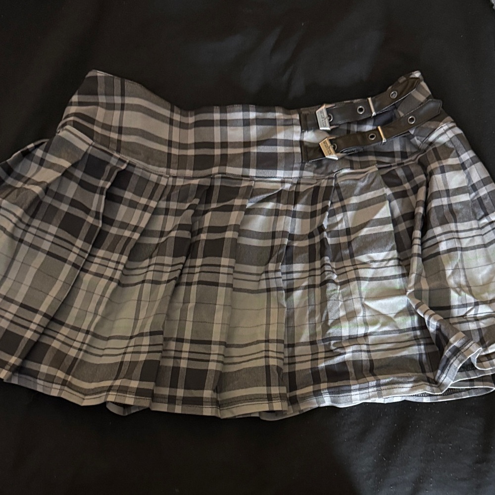 Killstar Plaid Women's Skirt with Buckles